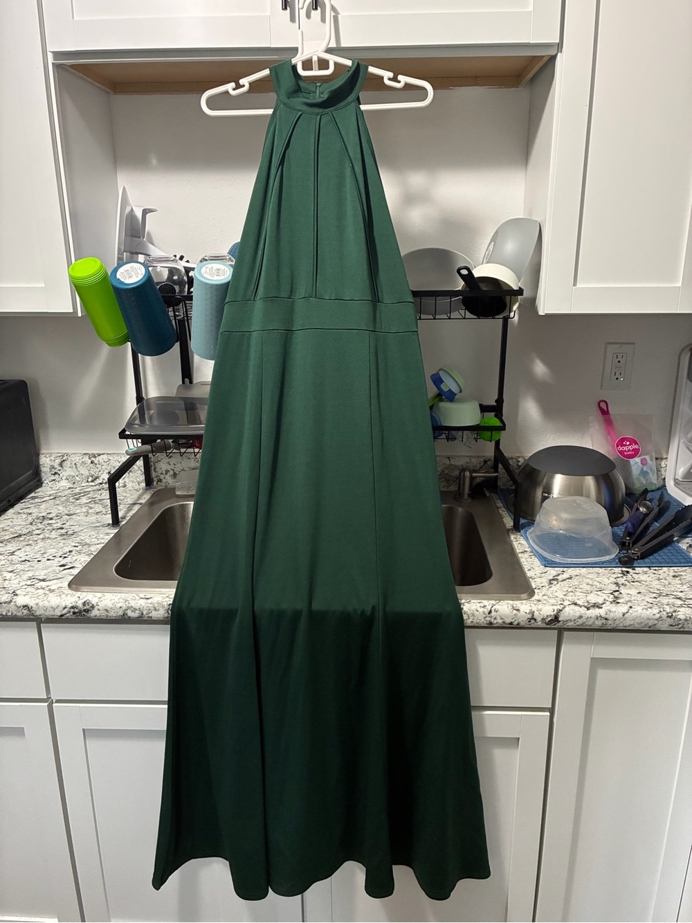 Elegant Green Halter Maxi Dress - Classic Dark Green
